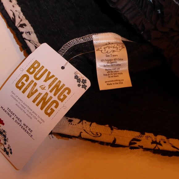 Persnickety Toddler Girl Ivory & Black Ruffled Dress Size 2 - Picture 9 of 10